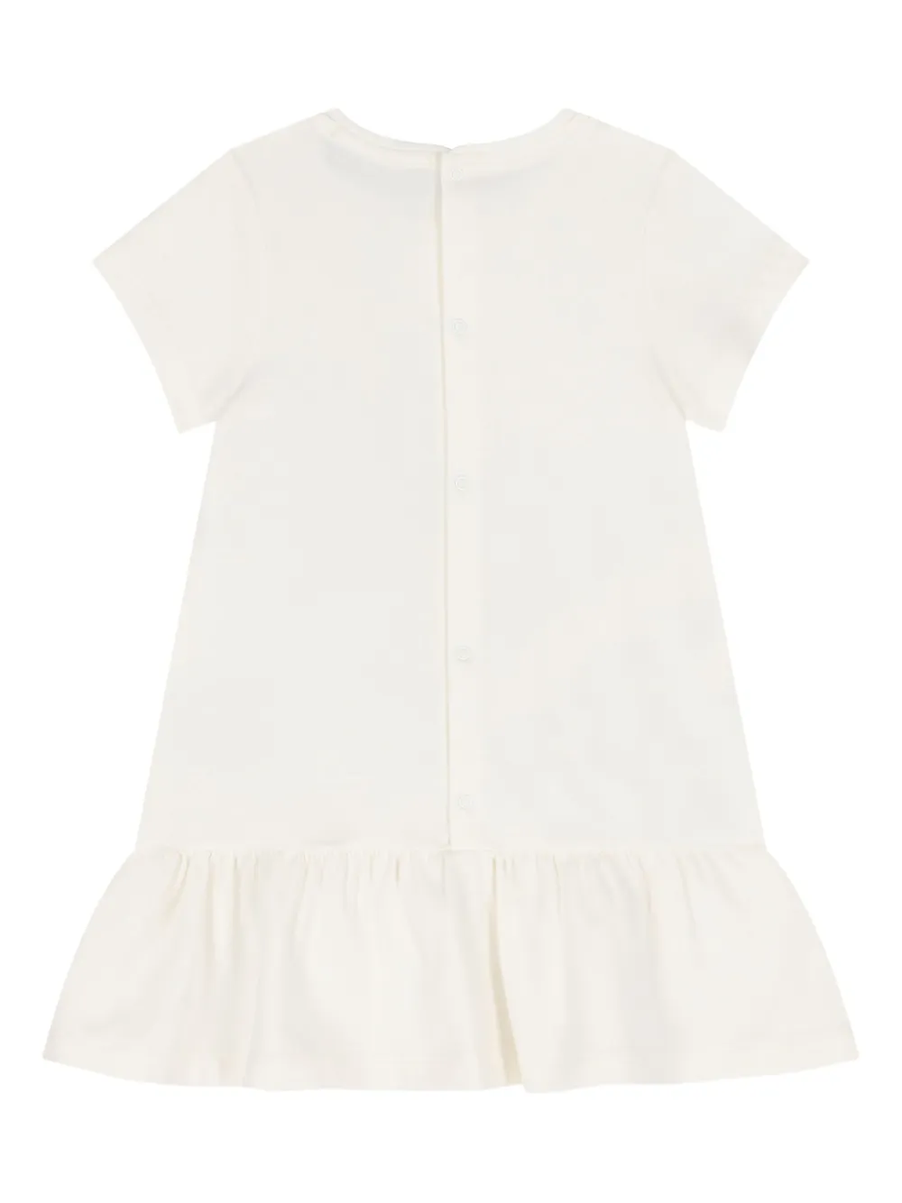 Aigner Kids bag-print ruffled dress - Wit