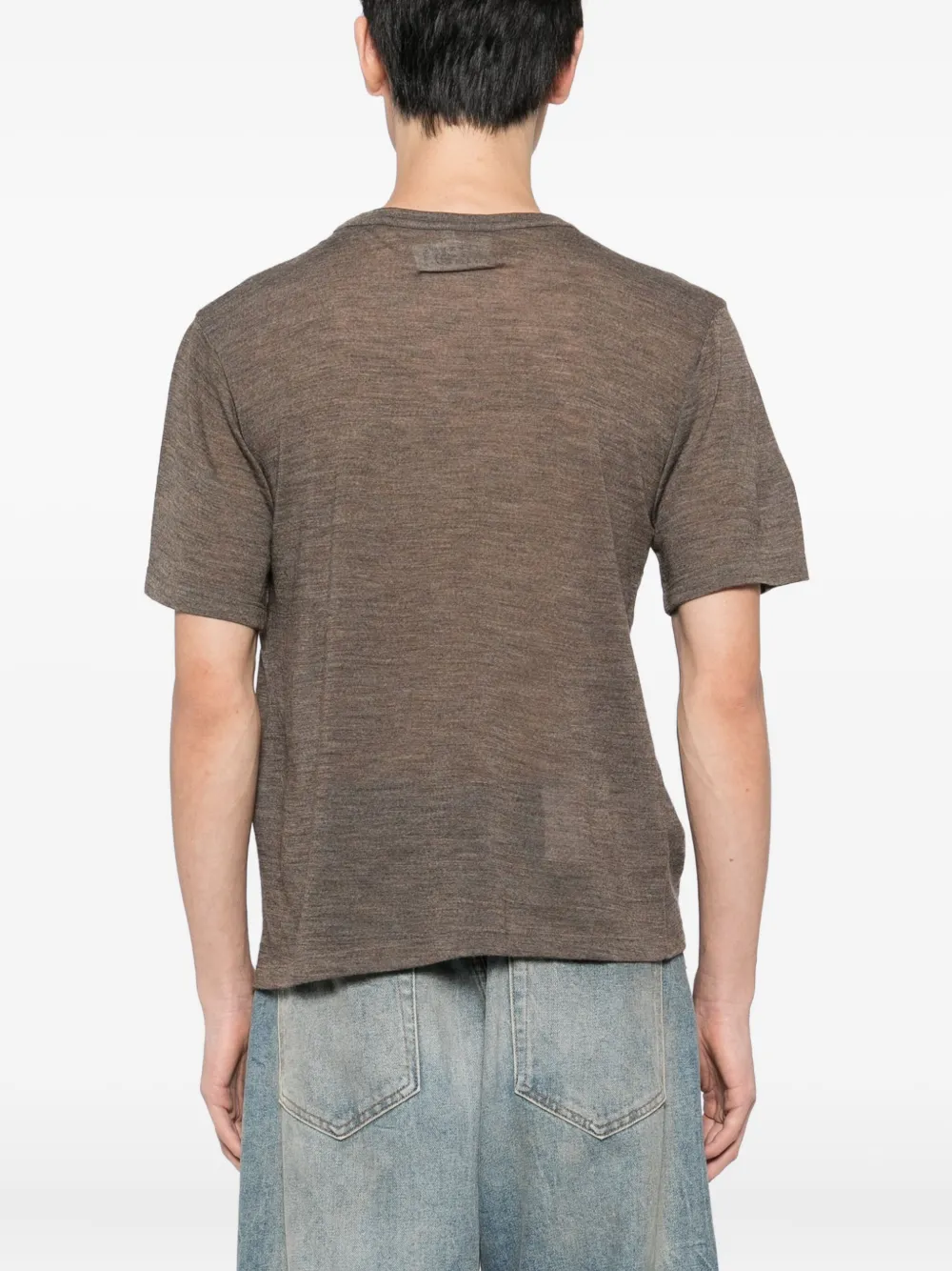 MM6 Maison Margiela Wollen T-shirt Bruin