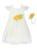 Dress & Fleur polka-dot lace-trimmed dress - White