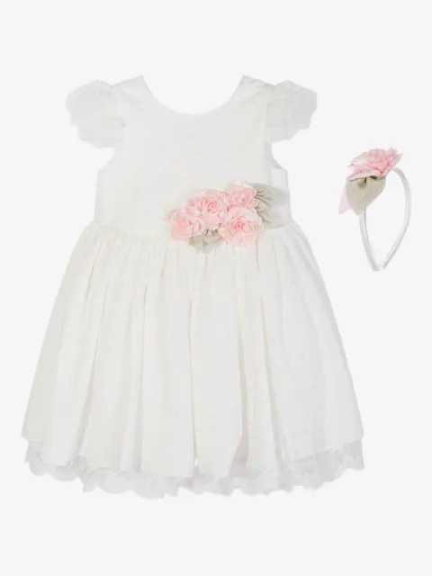 Dress & Fleur rose-embellished lace dress