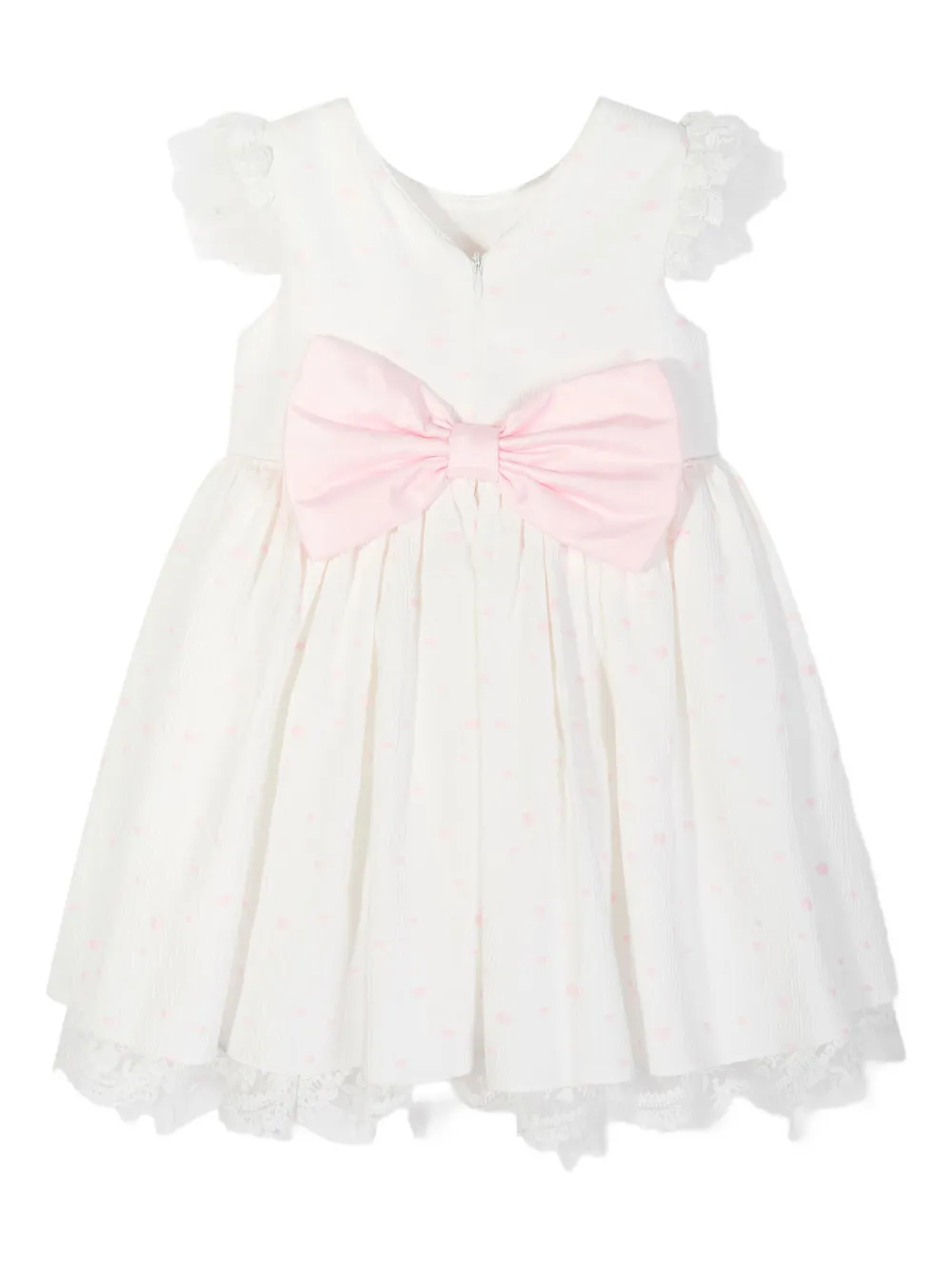 Dress & Fleur Rose-embellished Lace Dress In White