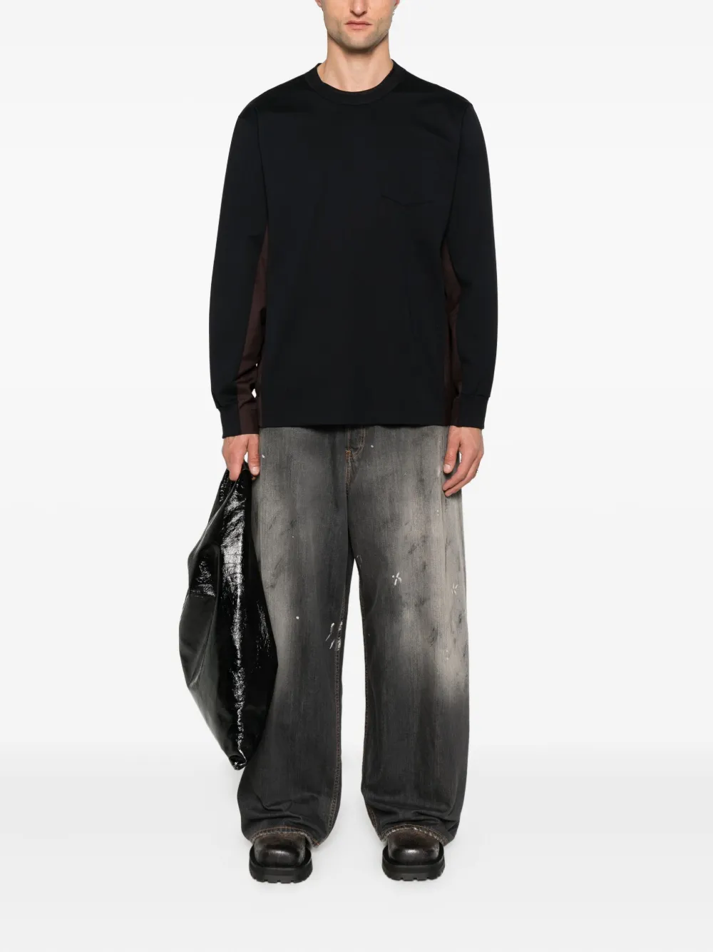 sacai T-shirt met zak Zwart