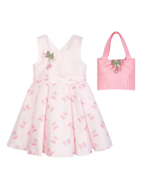 Dress & Fleur bow-embellished cherry-print dress