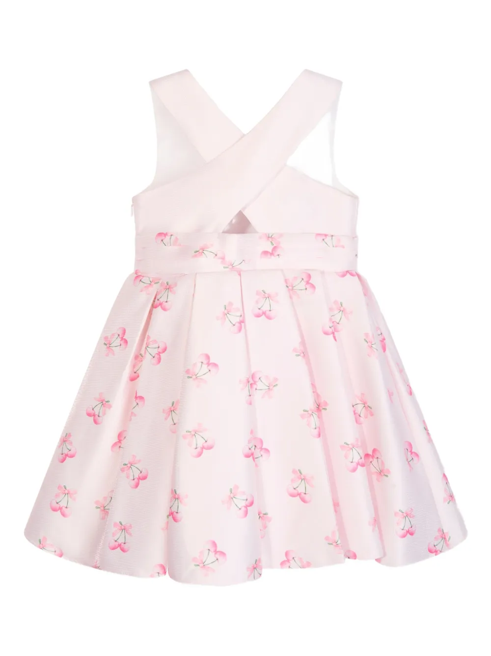 Dress & Fleur Bow-embellished Cherry-print Dress In Pink