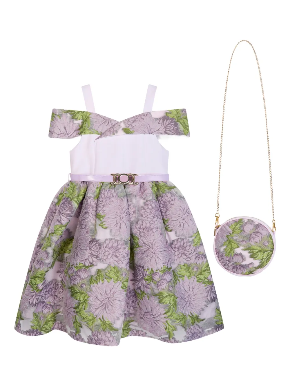 Dress & Fleur フローラル ワンショルダーワンピース - パープル Dress & Fleur フローラル ワンショルダーワンピース - パープル