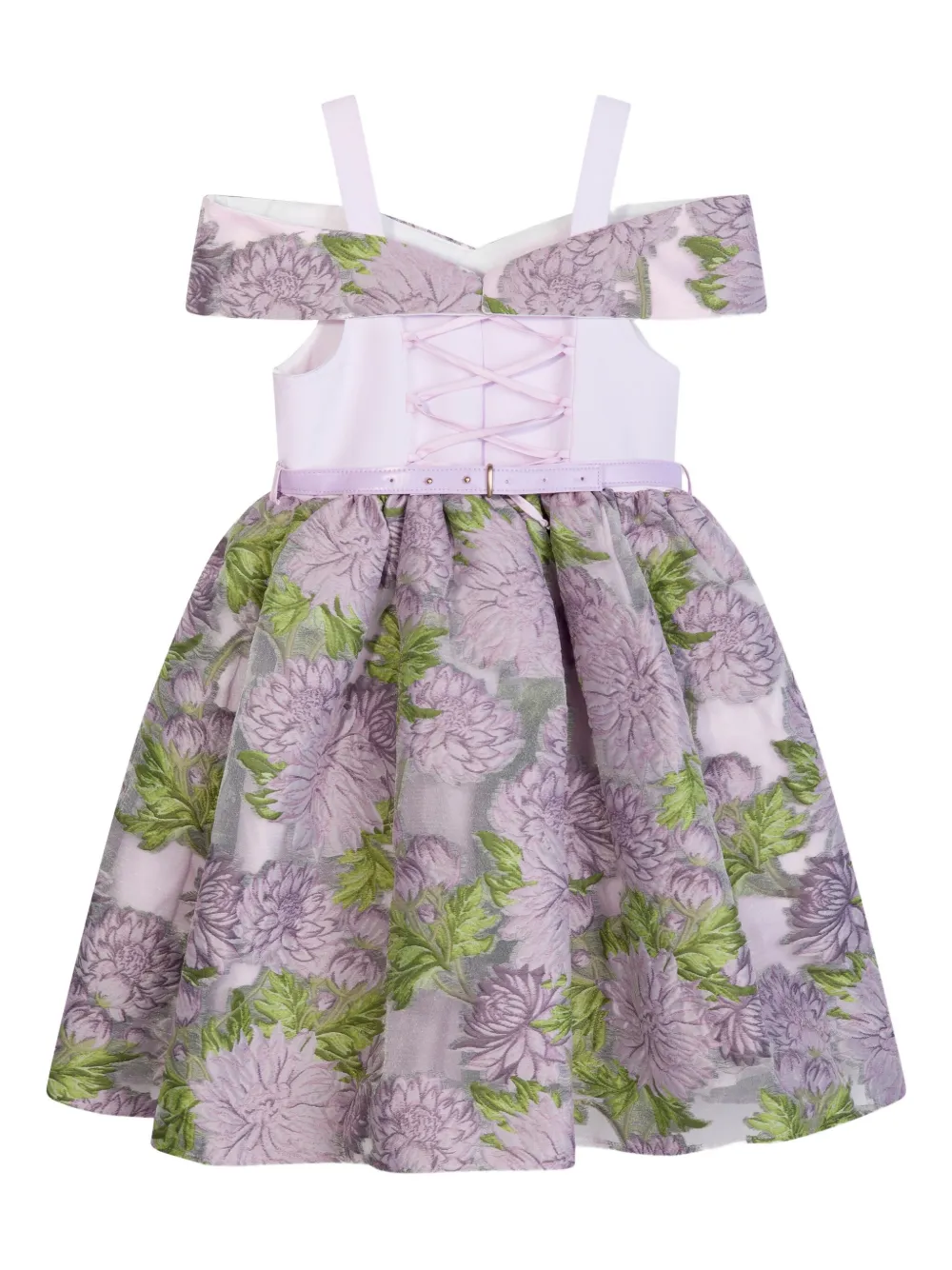 Dress & Fleur Floral-print Off-shoulder Dress In Purple