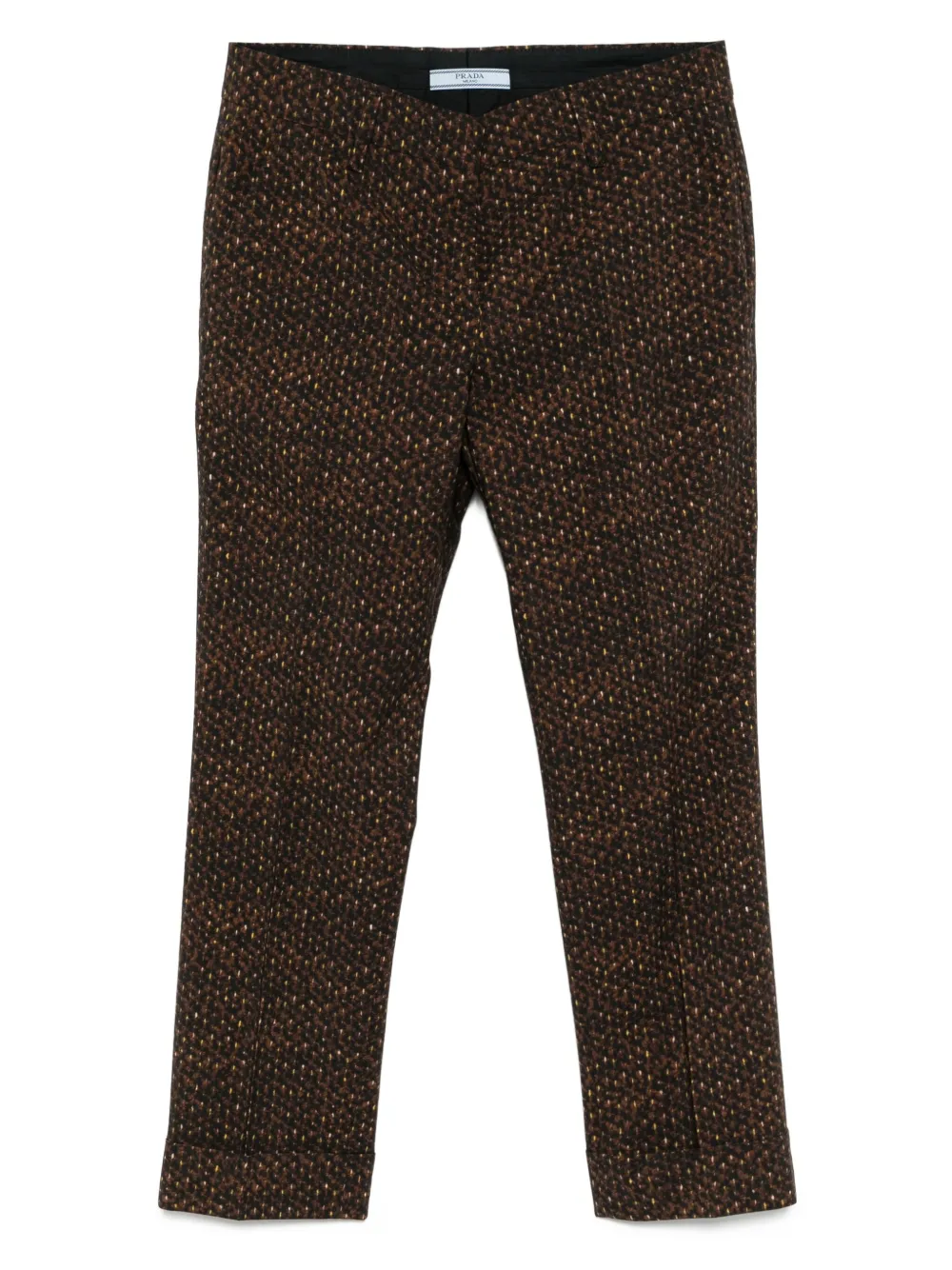 Prada Pre-Owned printed cropped trousers | Brown | Image 1