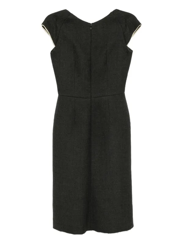 prada cut out dress Prada Black Cutout Patent Trim Dress, 1990s Basha Gold