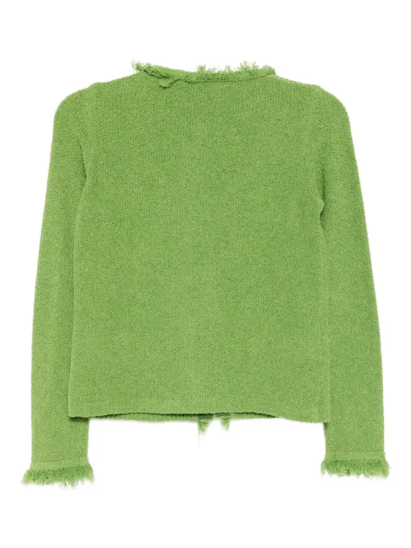 PRADA　プラダ　カーディガン　44　ニット　コットン　グリーン　長袖 Prada Pre-Owned テクスチャード カーディガン | グリーン | FARFETCH JP