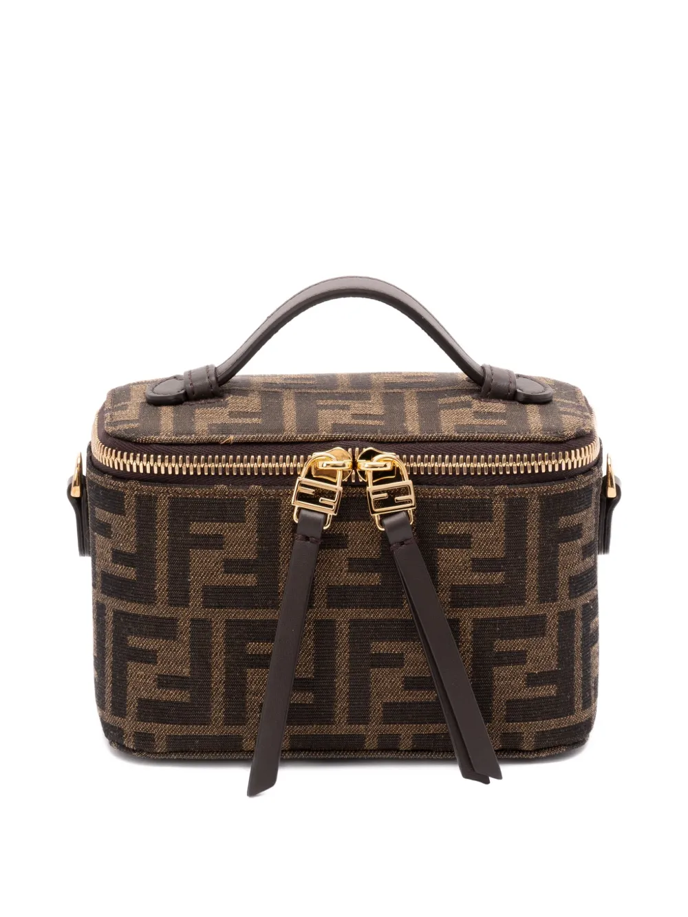 FENDI FF logo zipped make-up bag Bruin