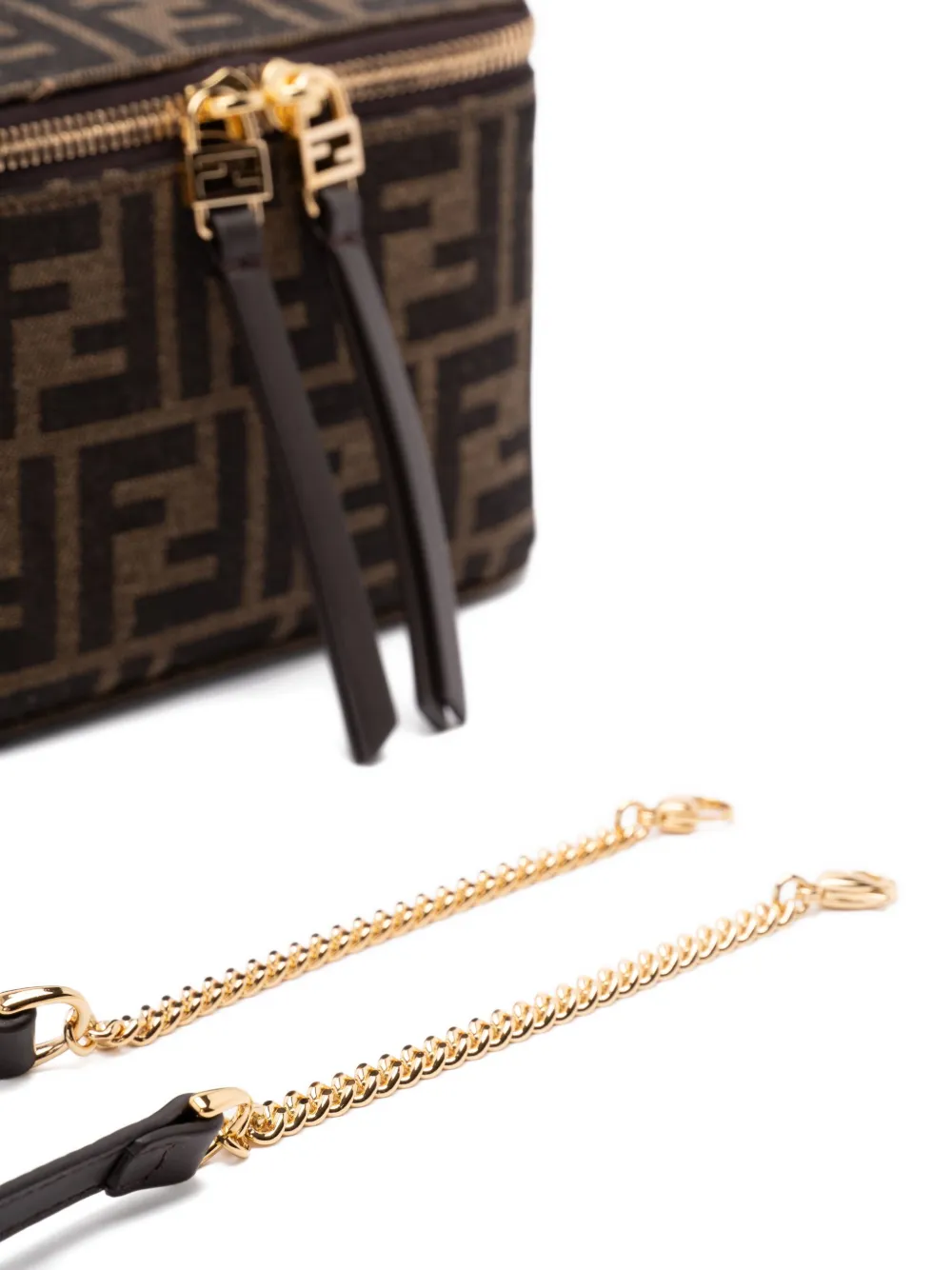 FENDI FF logo zipped make-up bag Bruin