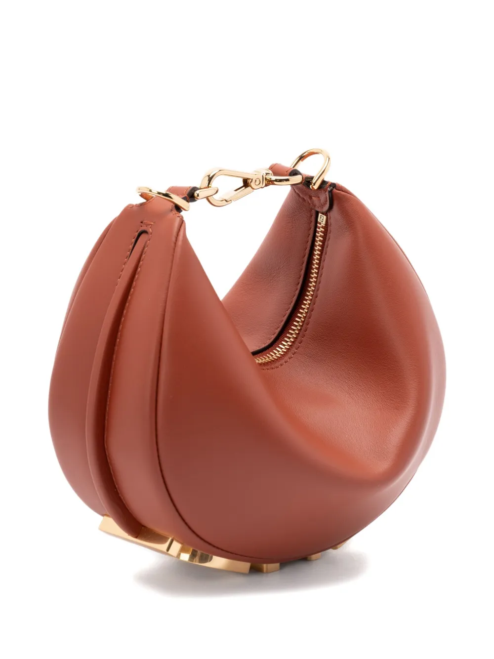 FENDI mini graphy leather shoulder bag Bruin
