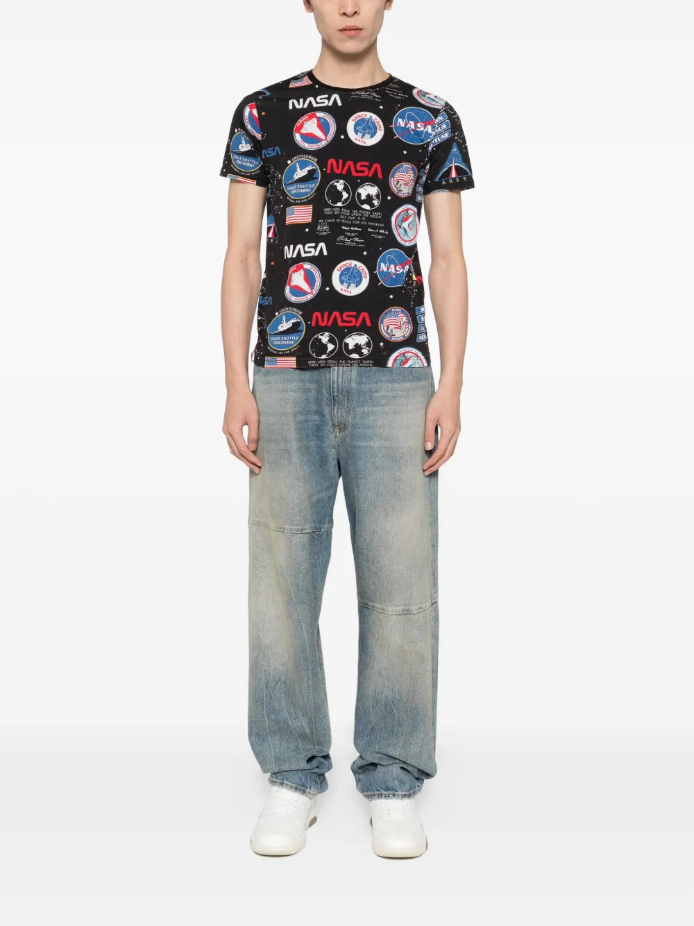 Alpha Industries T-shirt met Nasa-patroon - Zwart