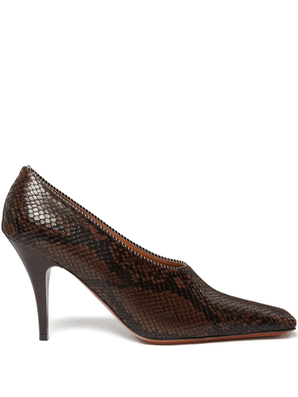 Stella McCartney snakeskin square-toe pumps Bruin