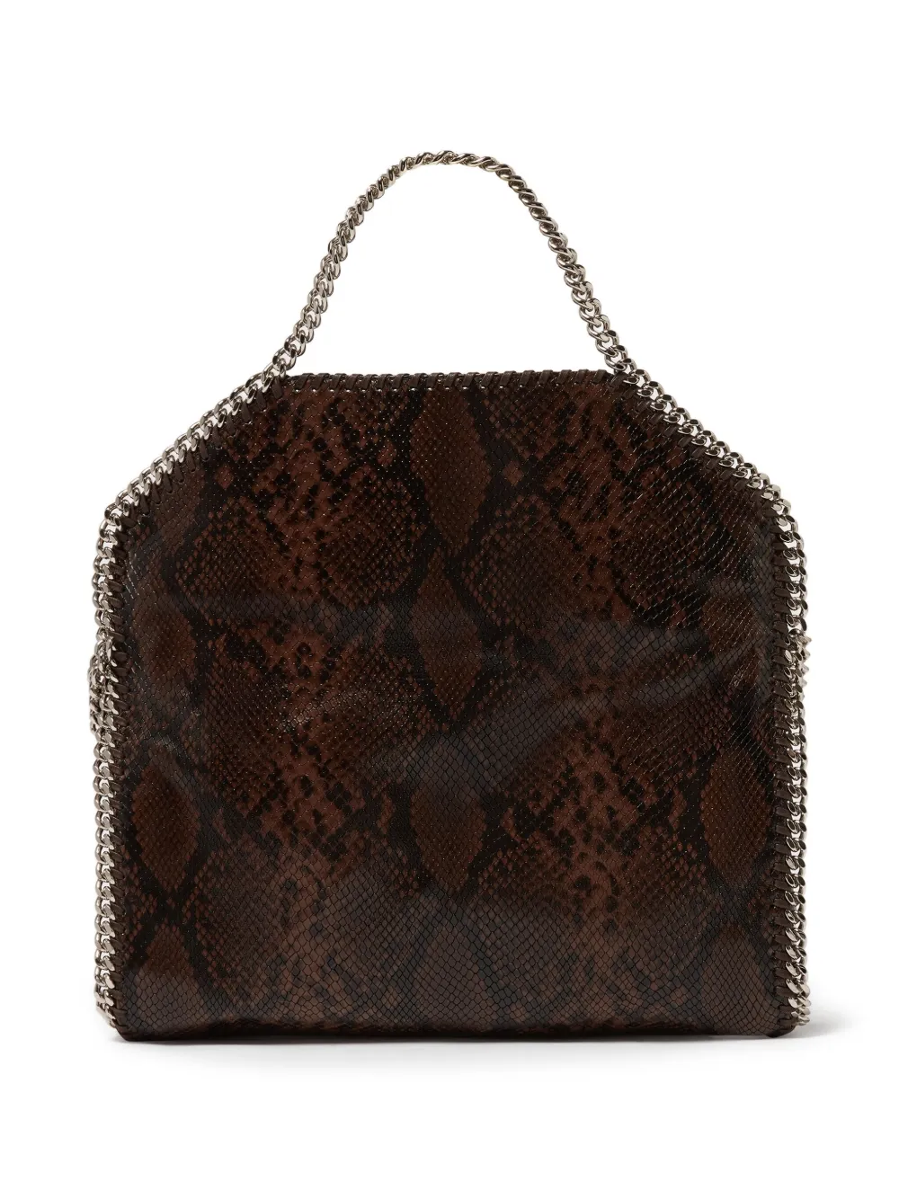 Stella McCartney Falabella Fold-Over snakeskin-effect tote bag - Bruin