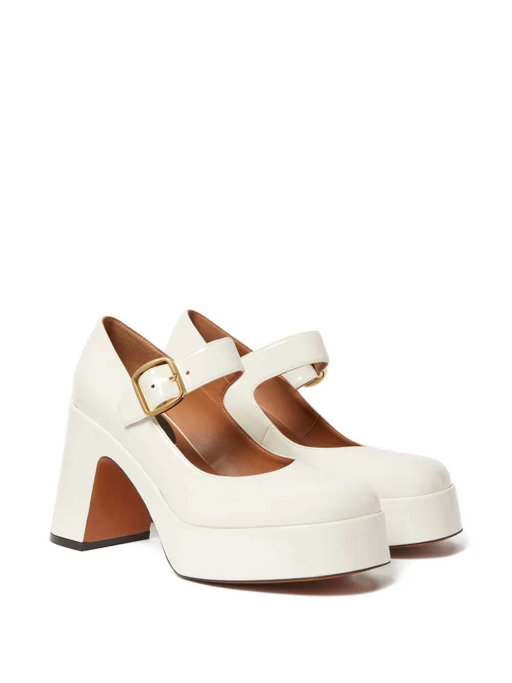 Stella Mccartney Buckle Platform Pumps In Neutral