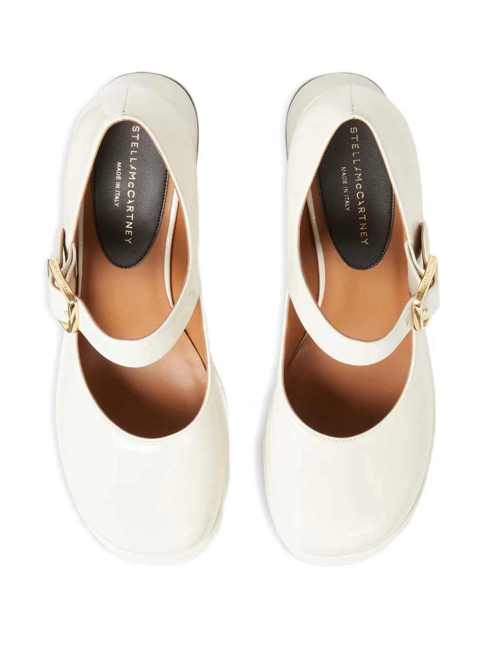 Stella Mccartney Buckle Platform Pumps In Neutral