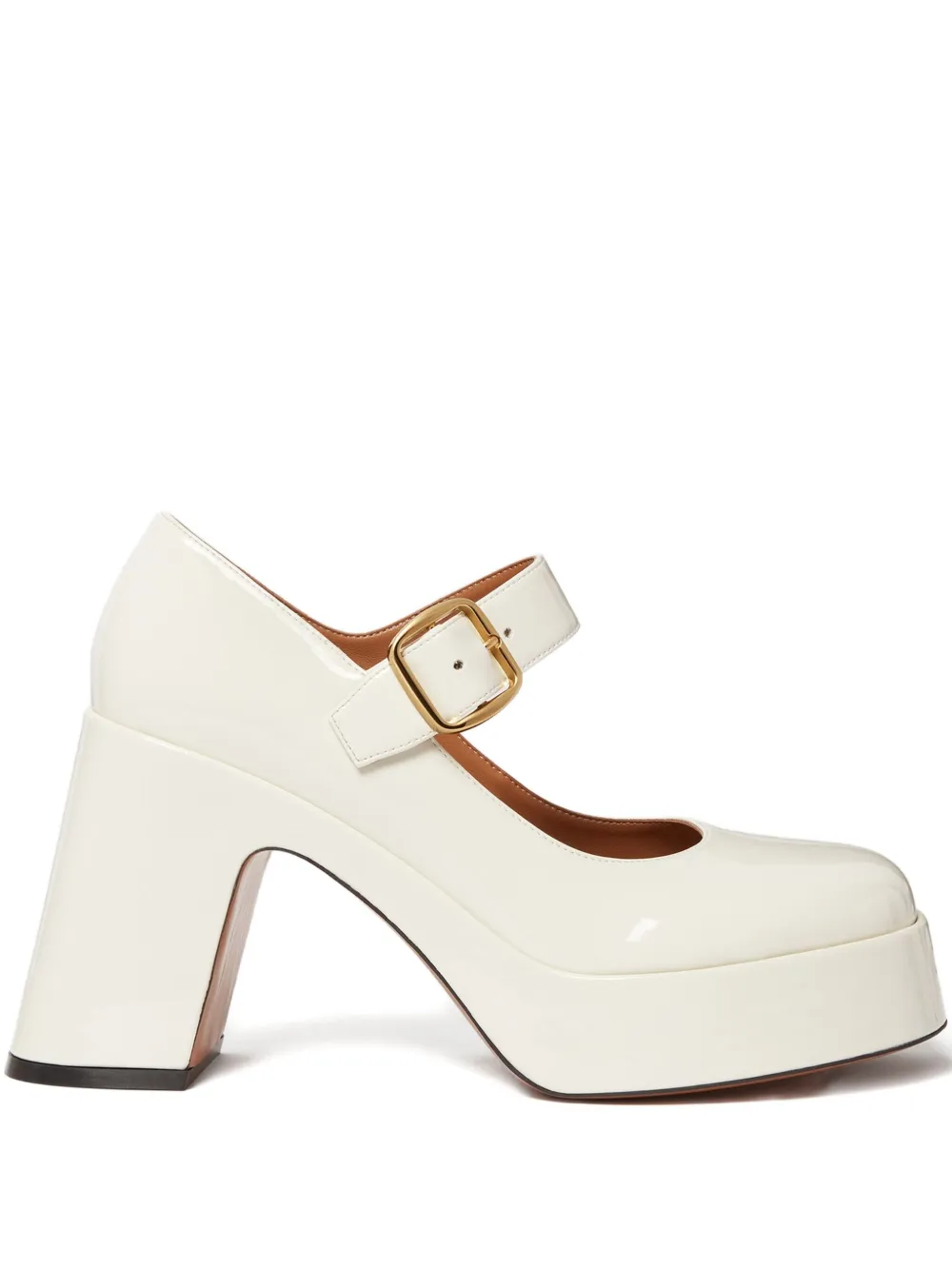 Stella Mccartney Buckle Platform Pumps In Neutral