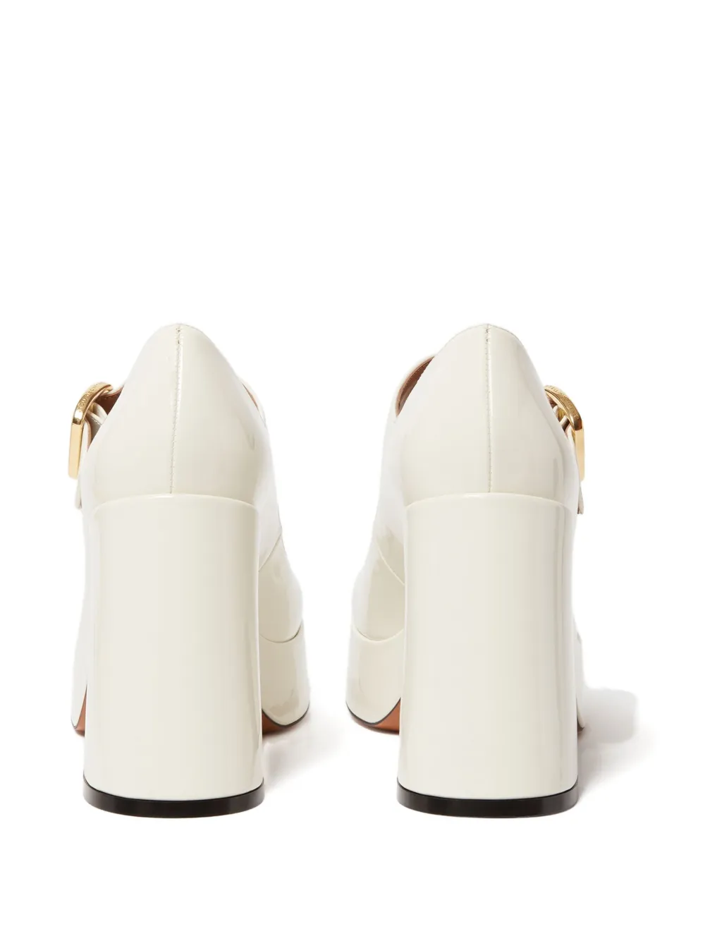 Stella Mccartney Buckle Platform Pumps In Neutral