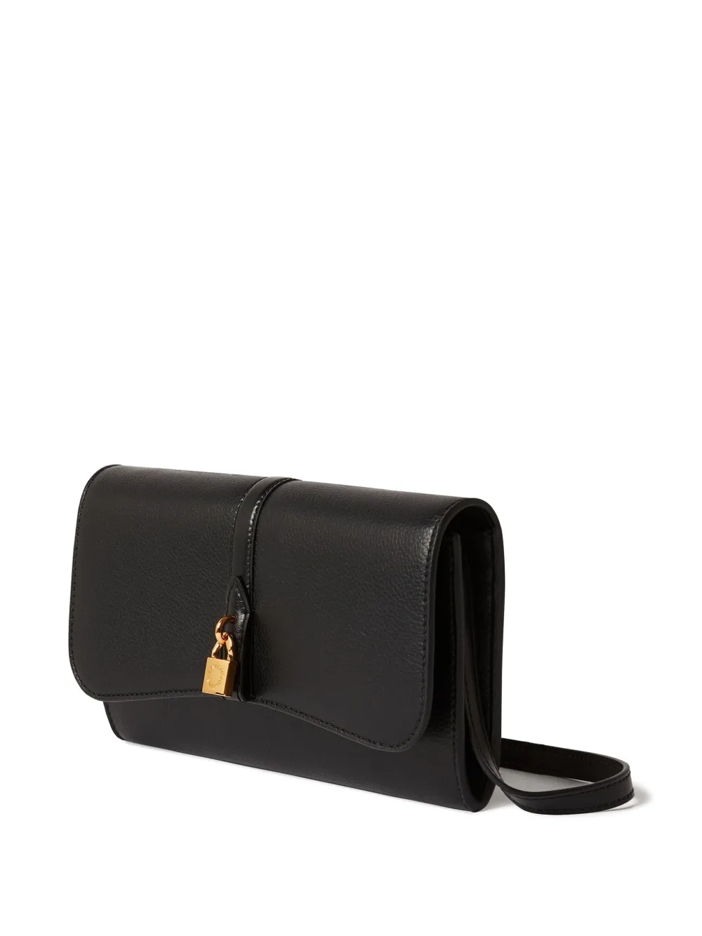 Stella Mccartney Ryder Padlock Flap Continental Wallet Bag In Black