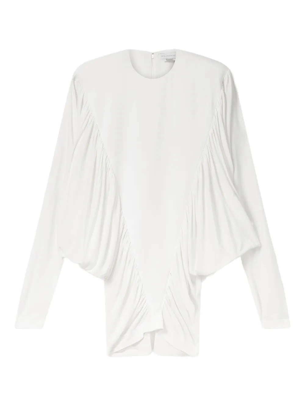 Stella McCartney gathered-detail long-sleeve mini dress Wit