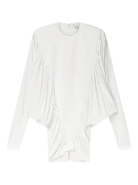 Stella McCartney gathered-detail long-sleeve mini dress