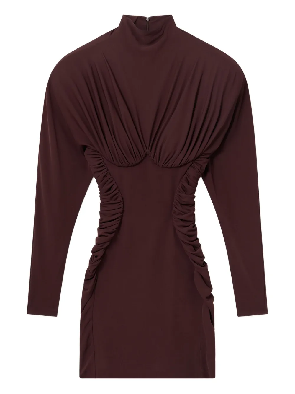 Stella McCartney high-neck ruched mini dress | Brown | Image 1