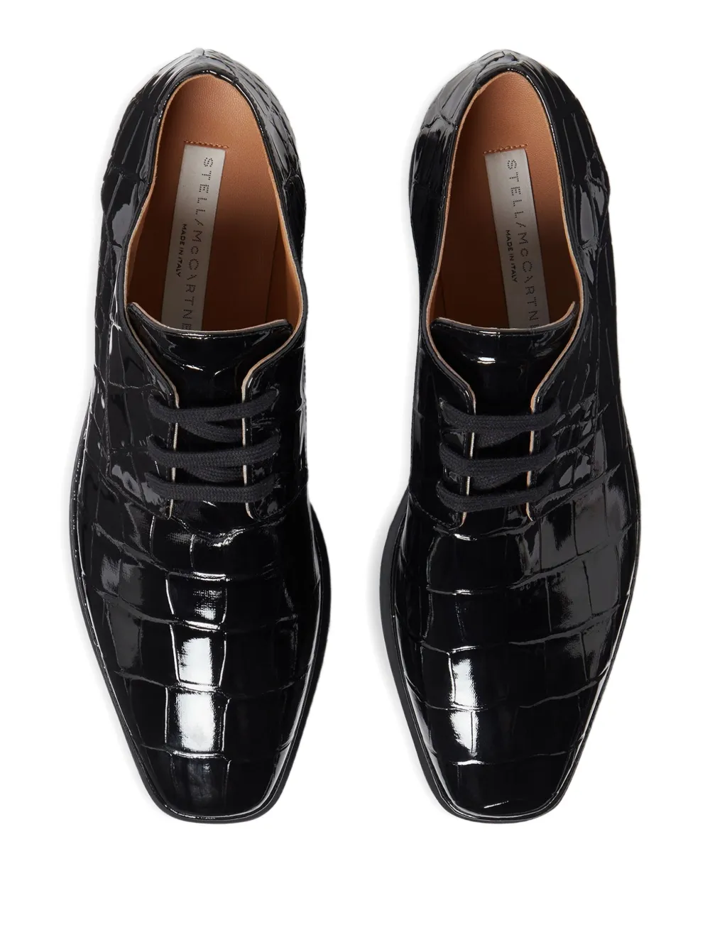 Stella McCartney 80mm crocodile-effect derby shoes Zwart
