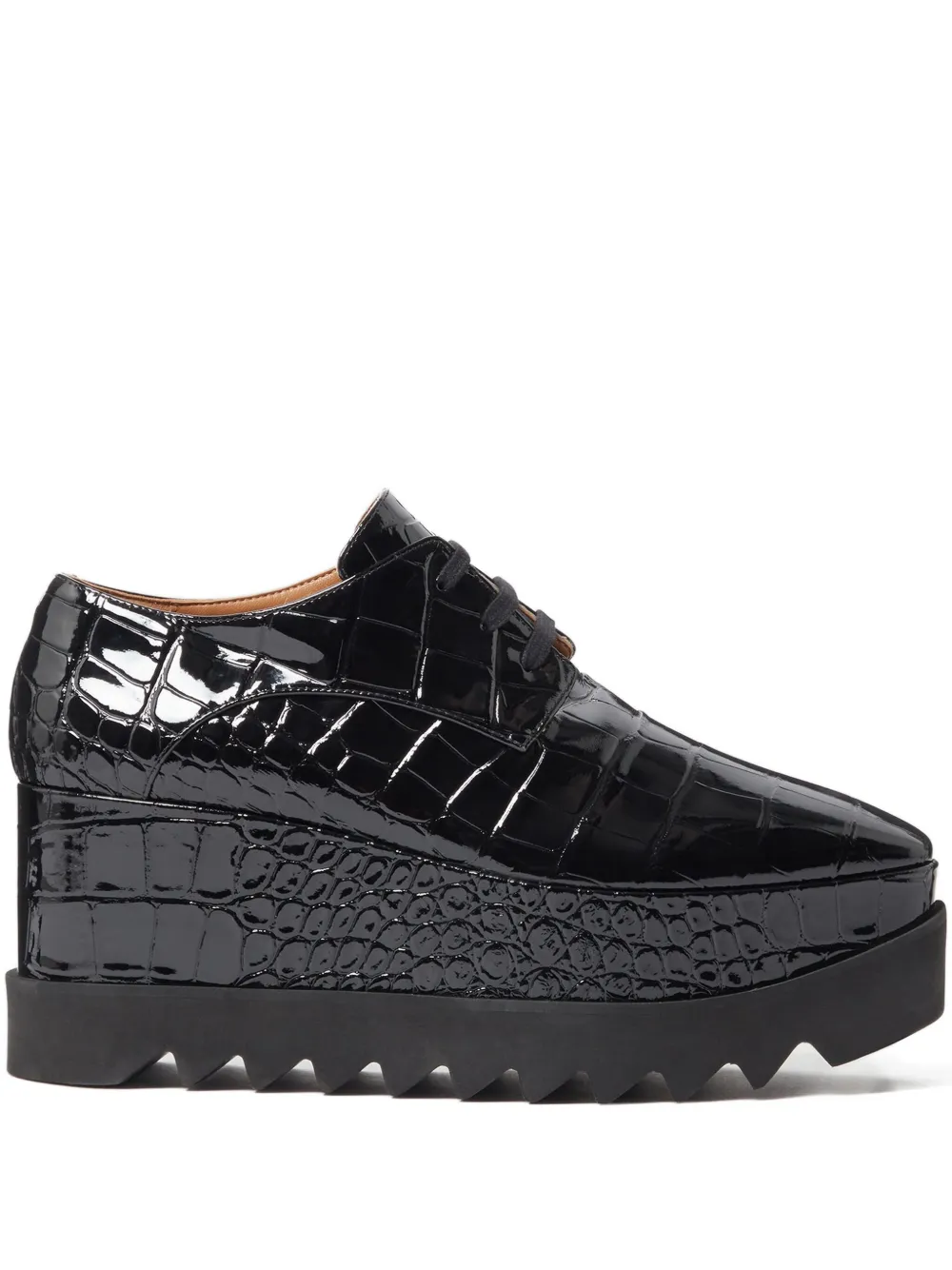 Stella McCartney 80mm crocodile-effect derby shoes Black