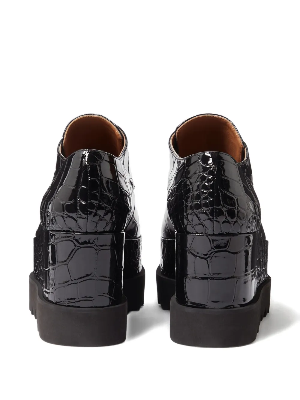 Stella McCartney 80mm crocodile-effect derby shoes Zwart