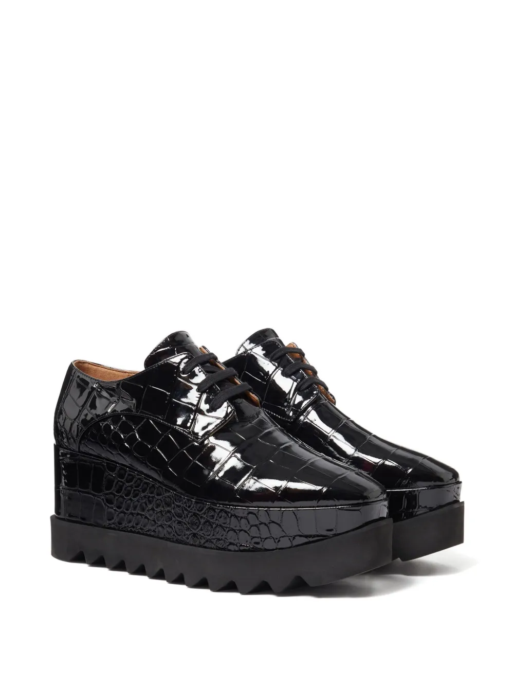 Stella McCartney 80mm crocodile-effect derby shoes Zwart