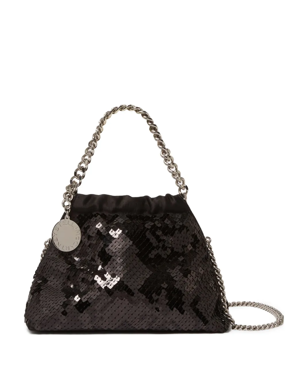 Stella McCartney Falabella mini-tas verfraaid met pailletten en kettingband Zwart