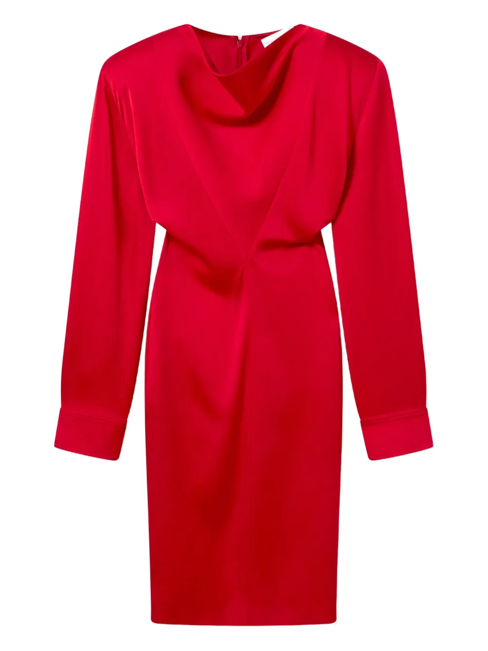 Stella McCartney cowl-neck draped midi dress Rood