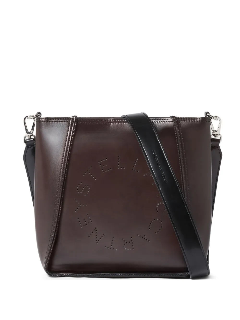 Stella McCartney logo-cut leather shoulder bag | Brown | Image 1