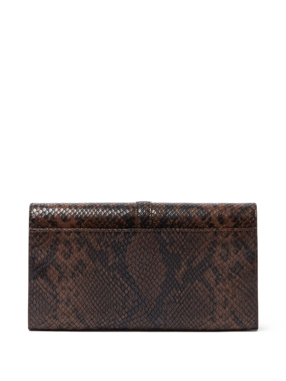 Stella Mccartney Womens Espresso Ryder Flap Snakeskin-embossed Vegan-leather Cross-body Bag In Brown