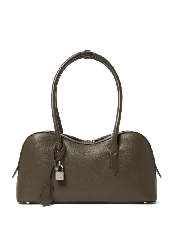 Stella McCartney Ryder Engraved Shoulder Bag in Green