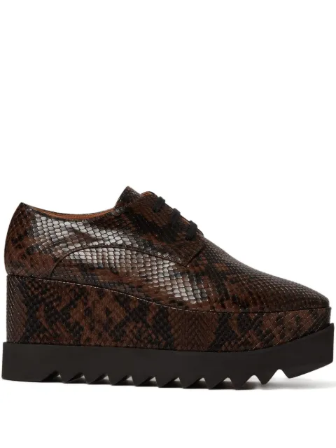 Stella McCartney 80mm Elyse snakeskin-effect platform derby shoes