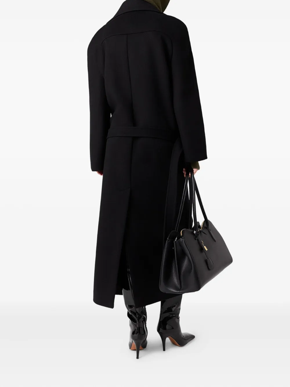 Stella Mccartney Belted Wrap Coat In Black