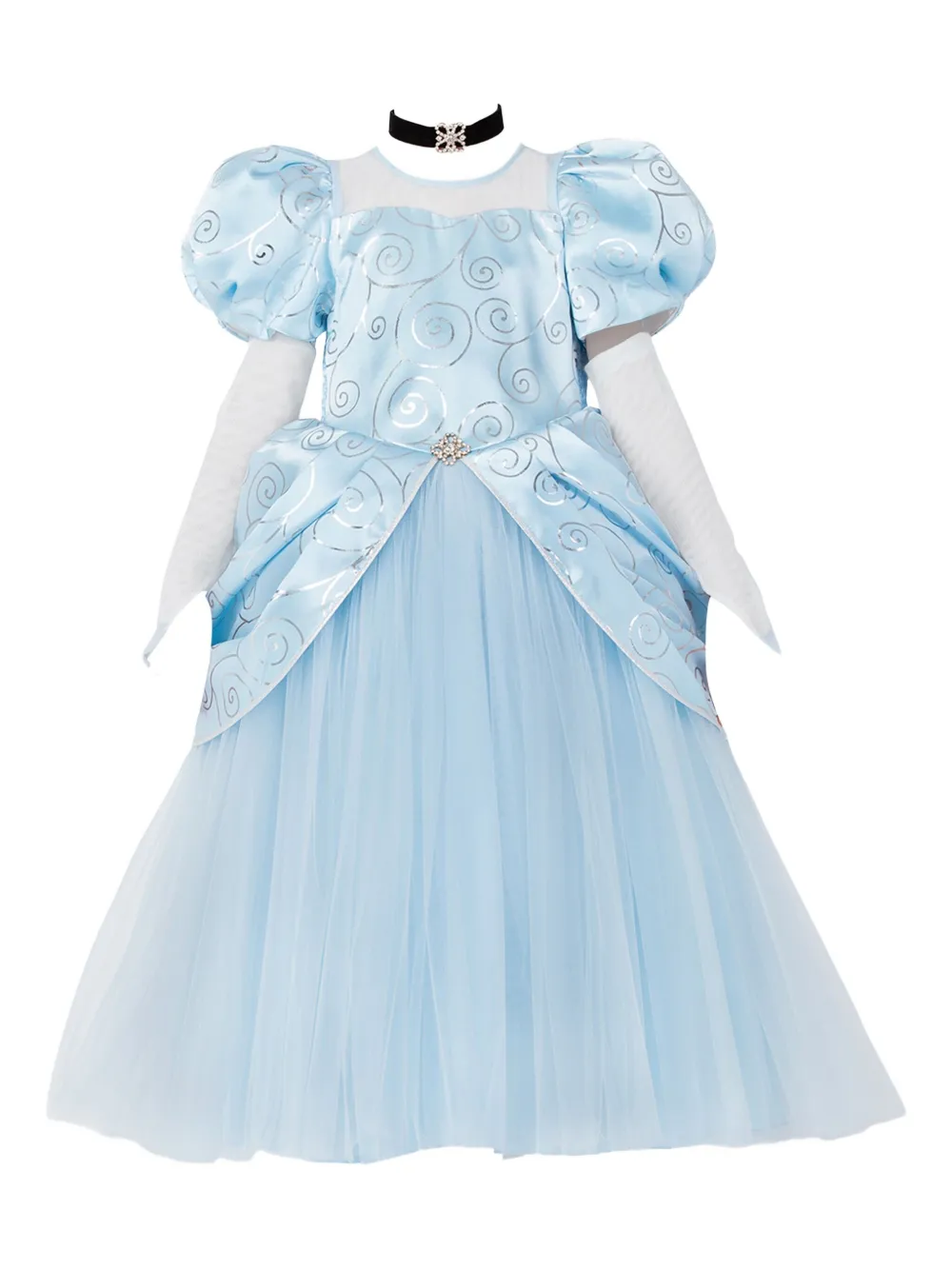 Magical Costumes puff-sleeve swirl-print dress | Blue | Image 1