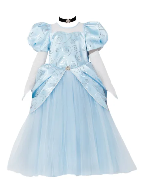 Magical Costumes puff-sleeve swirl-print dress