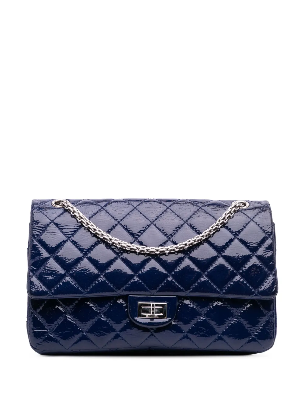 CHANEL Pre-Owned 2010-2011 Reissue 2.55 Patent Double Flap 226 crossbody bag | Blue | Image 1