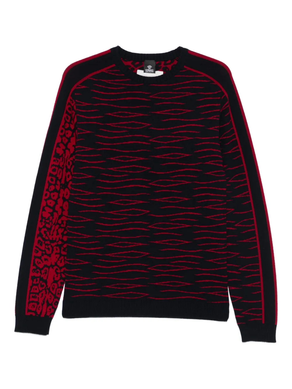 Versace Pre-Owned 2000s wave-print sweater | Blue | Image 1