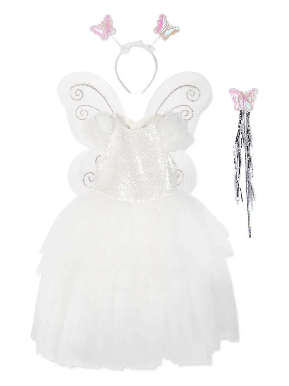 Magical Costumes Kids' Sequin-embellished Tulle Dress In White
