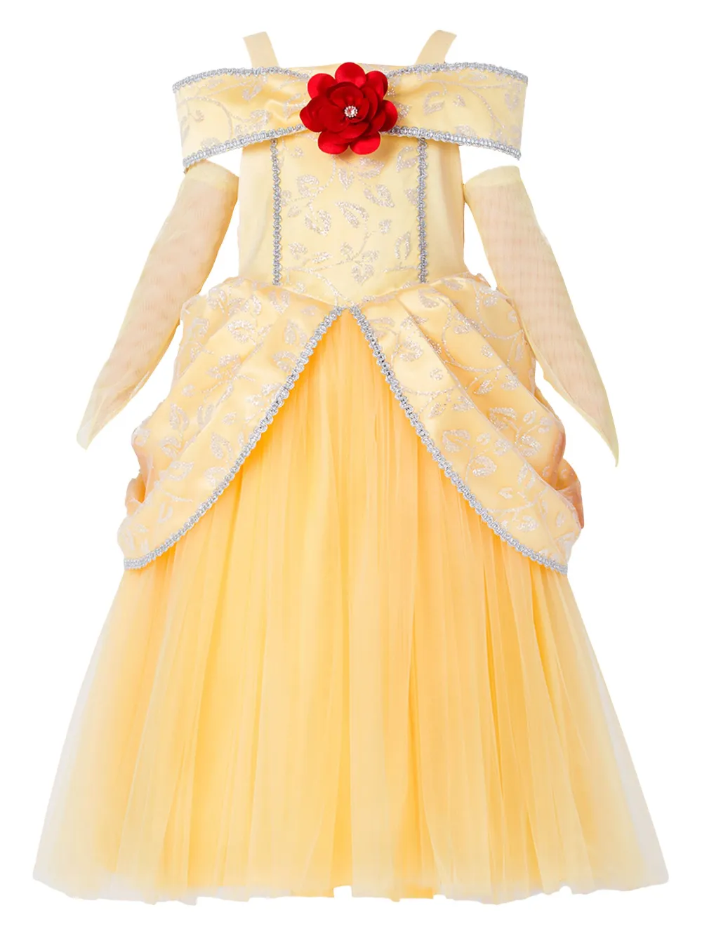 Magical Costumes glitter-embellished flower-detail dress | Yellow | Image 1