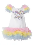 Magical Costumes unicorn-print tulle dress - White