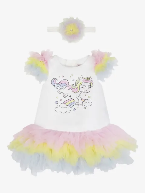 Magical Costumes unicorn-print tulle dress