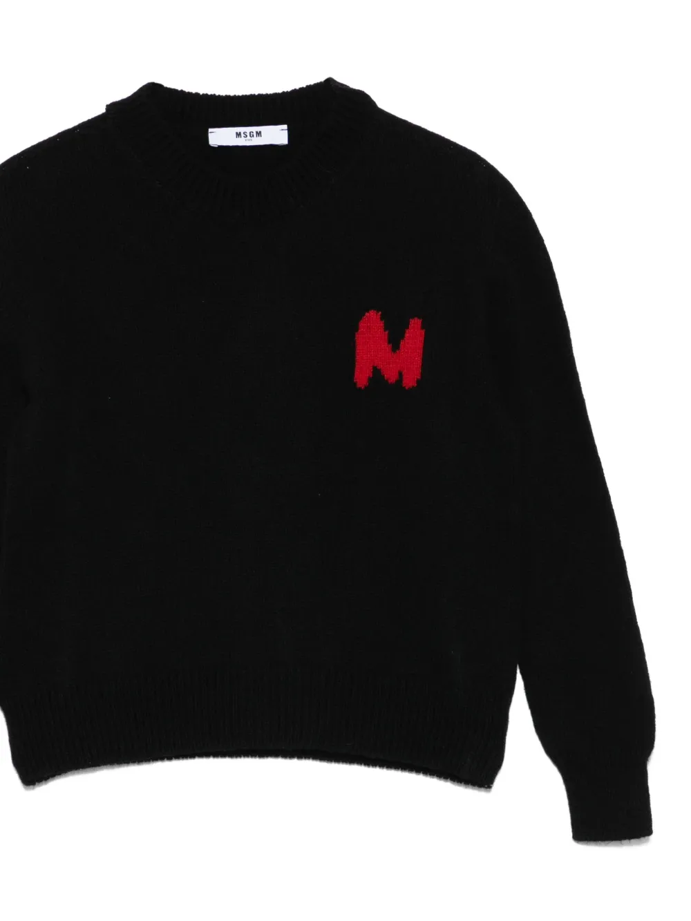 MSGM Kids Kasjmier trui met logo Zwart