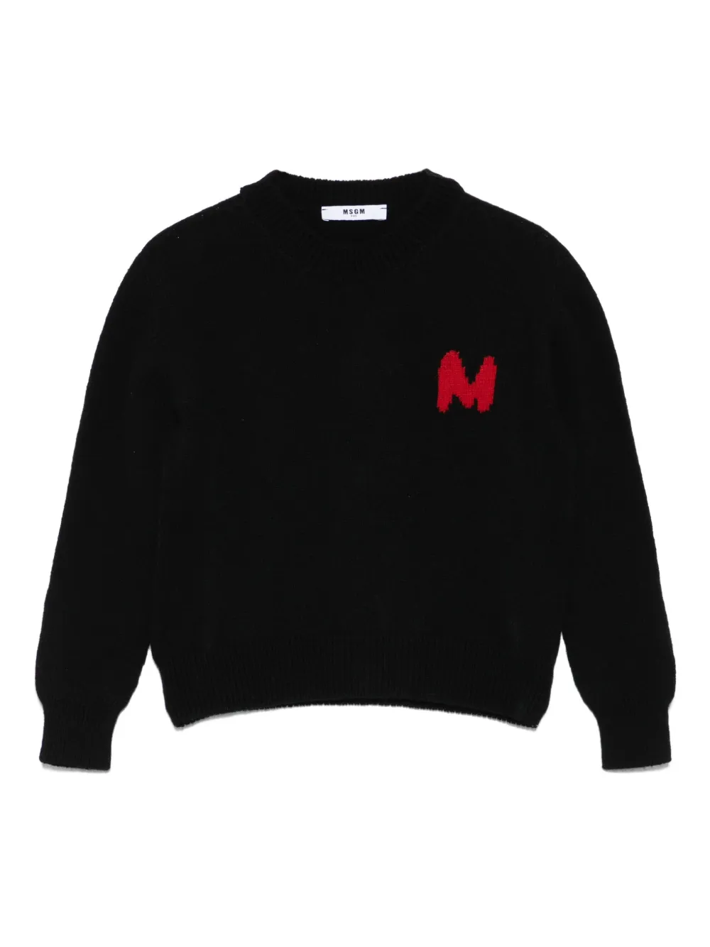 MSGM Kids suéter de cachemira con logo | negro | Image 1