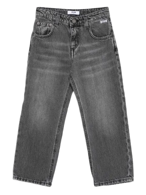 MSGM Kids logo-embroidered jeans