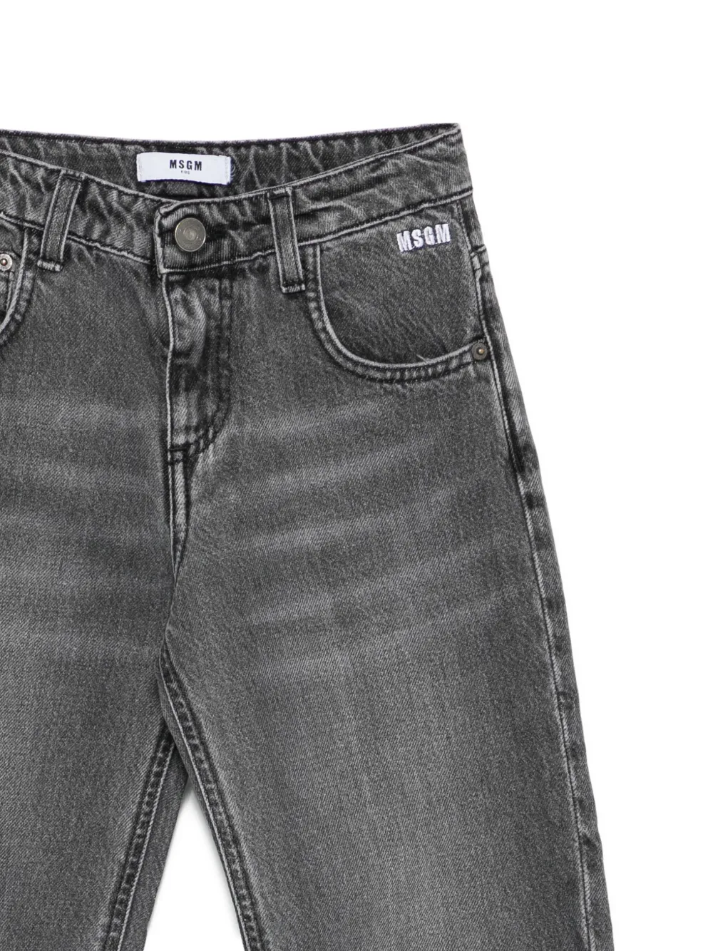 Msgm Logo-embroidered Jeans In Black